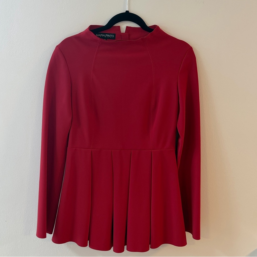 NWT - Maria Pinto Top Red M - great over pants or super opaque tights